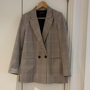 Plaid Double-Breasted Women's Zara Blazer